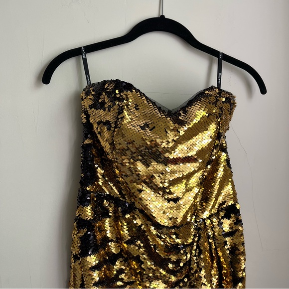 gold sequin mini dress - Picture 3 of 14